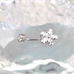 Cherry Blossom Titanium CZ Belly Ring - Cherry Blossom Titanium CZ Belly Ring - Default Title by CRUXJEWELRY