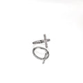 Cross CZ Titanium Clicker Nose Hoop - Cross CZ Titanium Clicker Nose Hoop - Silver / 8mm by CRUXJEWELRY