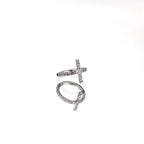 Cross CZ Titanium Clicker Nose Hoop - Cross CZ Titanium Clicker Nose Hoop - Silver / 8mm by CRUXJEWELRY