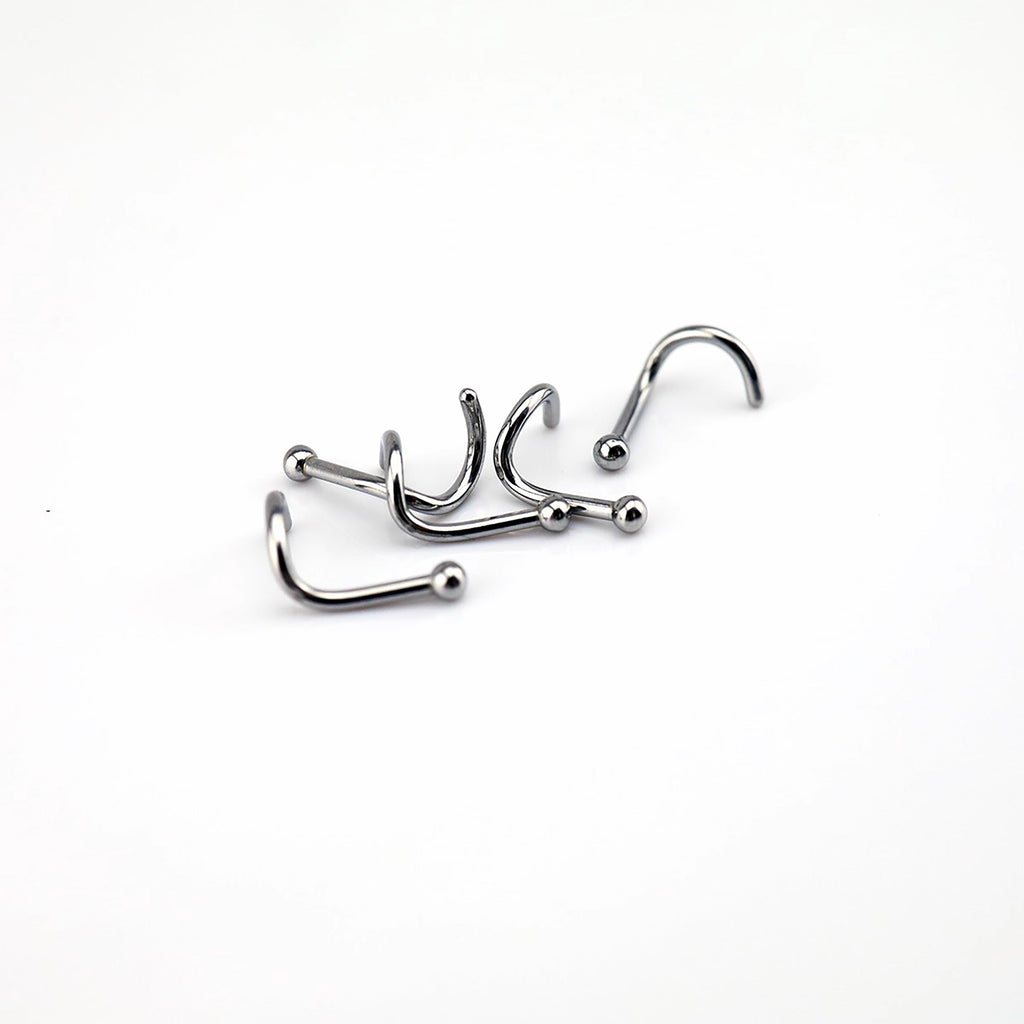 5PCS 20G L-Shape Nose Stud Set - 5PCS 20G L-Shape Nose Stud Set - 1.5mm by CRUXJEWELRY