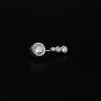 Sterling Silver Vintage Navel Ring with Four-Zirconia - Sterling Silver Vintage Navel Ring with Four-Zirconia - 6 mm by CRUXJEWELRY