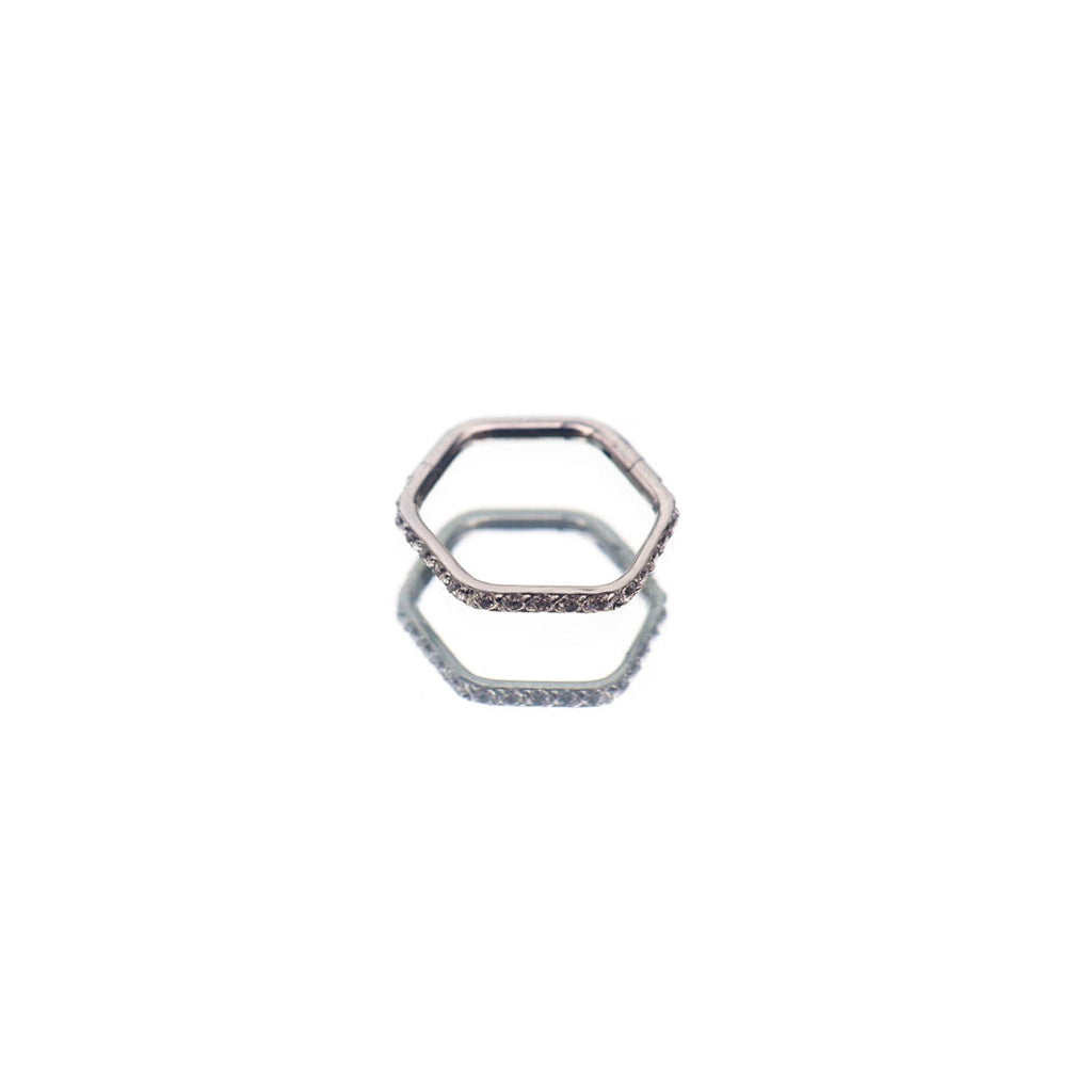 Hexagon CZ Stainless Steel CZ Ring - Hexagon CZ Stainless Steel CZ Ring - Default Title by CRUXJEWELRY