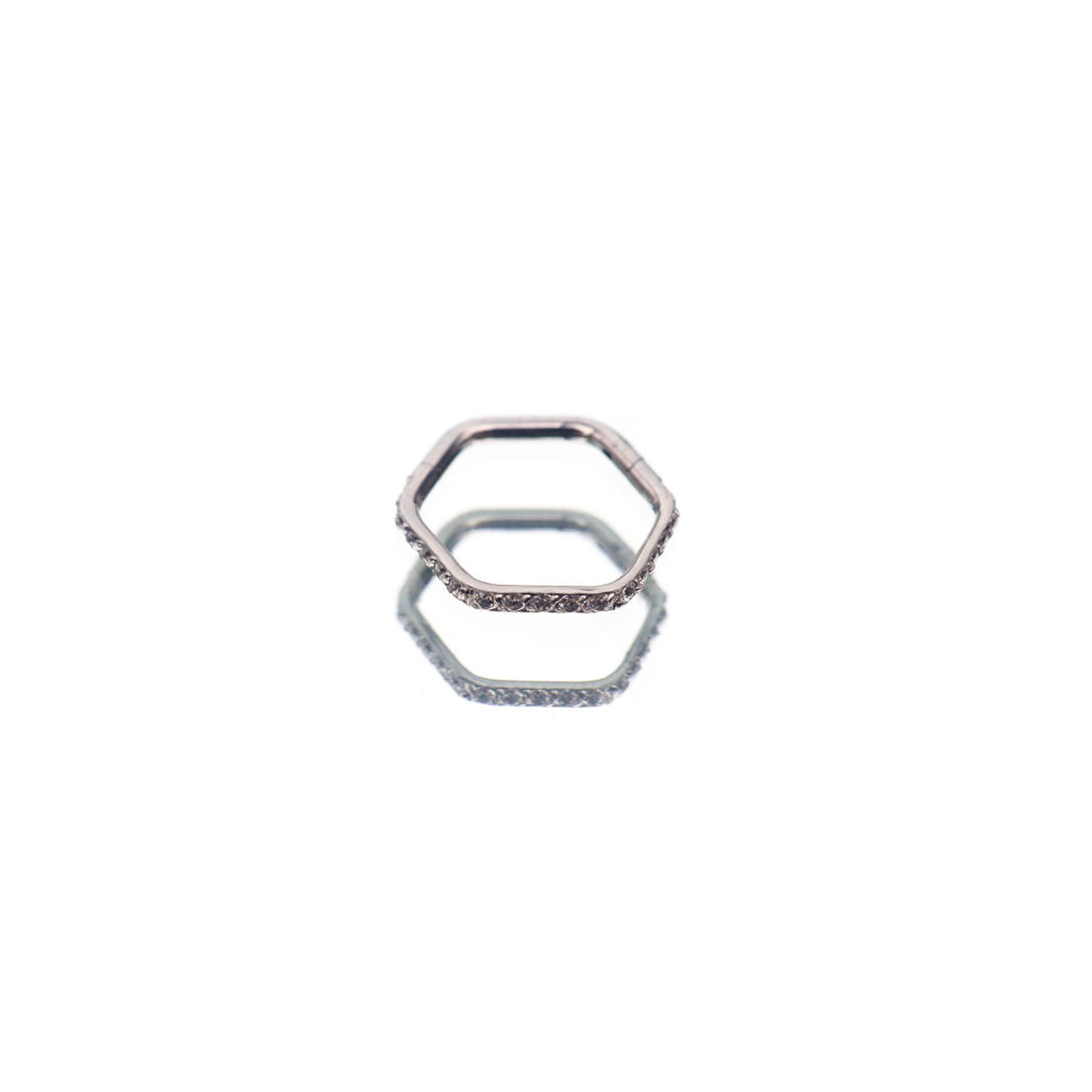 Hexagon CZ Stainless Steel CZ Ring - Hexagon CZ Stainless Steel CZ Ring - Default Title by CRUXJEWELRY