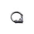 Triangular CZ stainless steel Clicker - Triangular CZ stainless steel Clicker - AB Coating by CRUXJEWELRY