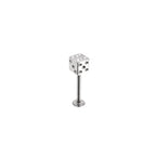Dice Externally Threaded Stainless Steel Lip Stud - Dice Externally Threaded Stainless Steel Lip Stud - 6mm by CRUXJEWELRY
