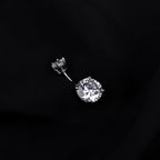 Round CZ S925 Sterling Silver Belly Ring - Round CZ S925 Sterling Silver Belly Ring - 6 mm by CRUXJEWELRY