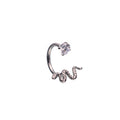 Colorful Serpent CZ Titanium Horseshoe Ring - Colorful Serpent CZ Titanium Horseshoe Ring - White / 8mm by CRUXJEWELRY