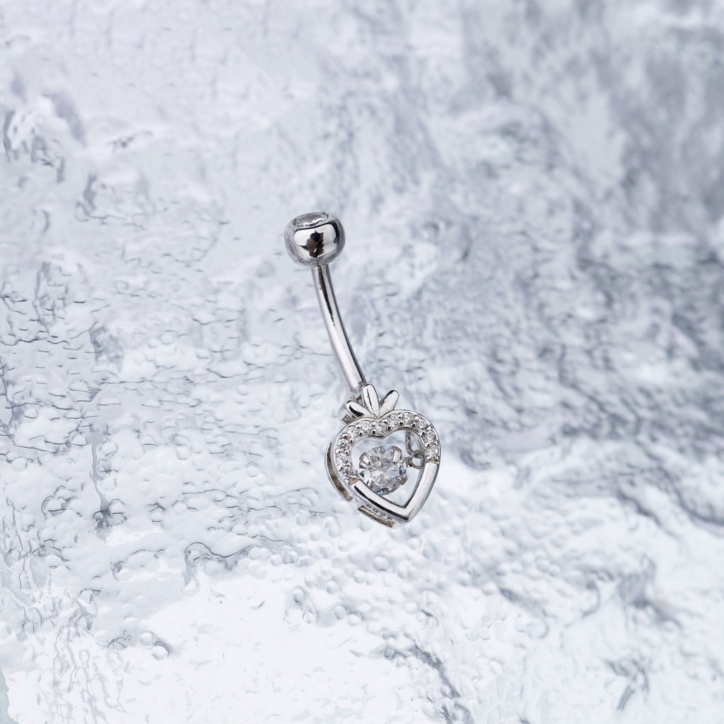 Strawberries S925 Sterling Silver Belly Ring - Strawberries S925 Sterling Silver Belly Ring - 6 mm by CRUXJEWELRY