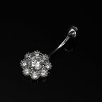 Lotus Gemstone S925 Sterling Silver Belly Ring - Lotus Gemstone S925 Sterling Silver Belly Ring - 6 mm by CRUXJEWELRY