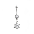 Snowflake CZ Dangle stainless steel Belly Ring - Snowflake CZ Dangle stainless steel Belly Ring - Default Title by CRUXJEWELRY