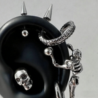 The "Dark Necromancer" Gothic Ear Stack Set - Skulls, Crosses & Tentacle Earrings Sets