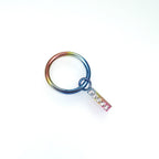 Titanium Segment Hoop with Baguette CZ - Titanium Segment Hoop with Baguette CZ - Rainbow / 6mm by CRUXJEWELRY