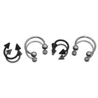 Surgical Steel Spike & Ball Rings - Surgical Steel Spike & Ball Rings - Sliver / Spike / 8mm by CRUXJEWELRY