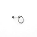 Black & White Ring Externally Threaded Stainless Steel Lip Ring - Black & White Ring Externally Threaded Stainless Steel Lip Ring - Sliver / 6mm by CRUXJEWELRY