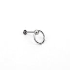 Black & White Ring Externally Threaded Stainless Steel Lip Ring - Black & White Ring Externally Threaded Stainless Steel Lip Ring - Sliver / 6mm by CRUXJEWELRY