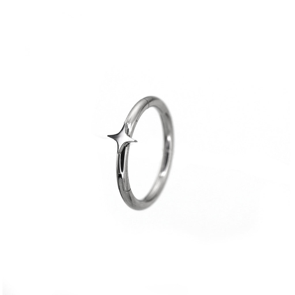 Micro Square Star Clicker Lip Ring - Micro Square Star Clicker Lip Ring - 8mm by CRUXJEWELRY