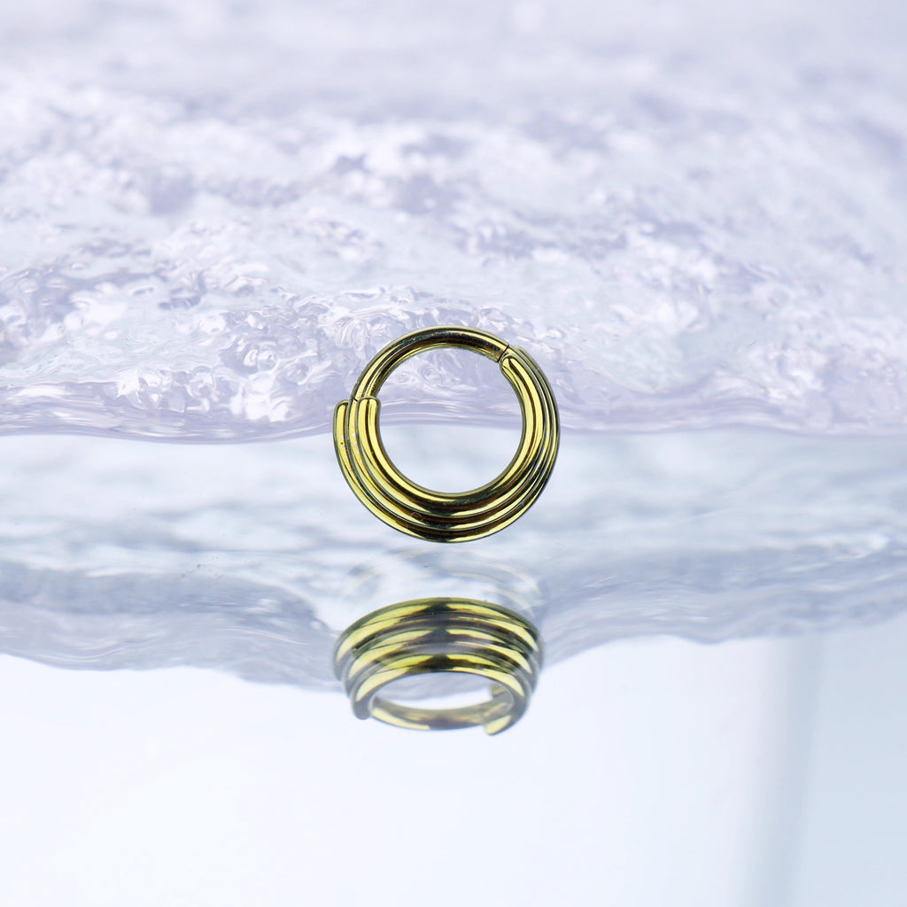 Three Row Triple Segment Septum Ring - Three Row Triple Segment Septum Ring - Yellow / 8 mm by CRUXJEWELRY