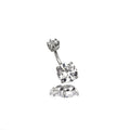 Round CZ S925 Sterling Silver Belly Ring - Round CZ S925 Sterling Silver Belly Ring - 6 mm by CRUXJEWELRY