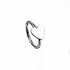 16G Titanium Heart Clicker Ring - 16G Titanium Heart Clicker Ring - Sliver / 8mm by CRUXJEWELRY