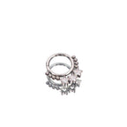 Triple Star CZ Titanium Segment Septum/Ear Hoop - Triple Star CZ Titanium Segment Septum/Ear Hoop - silver-1 by CRUXJEWELRY