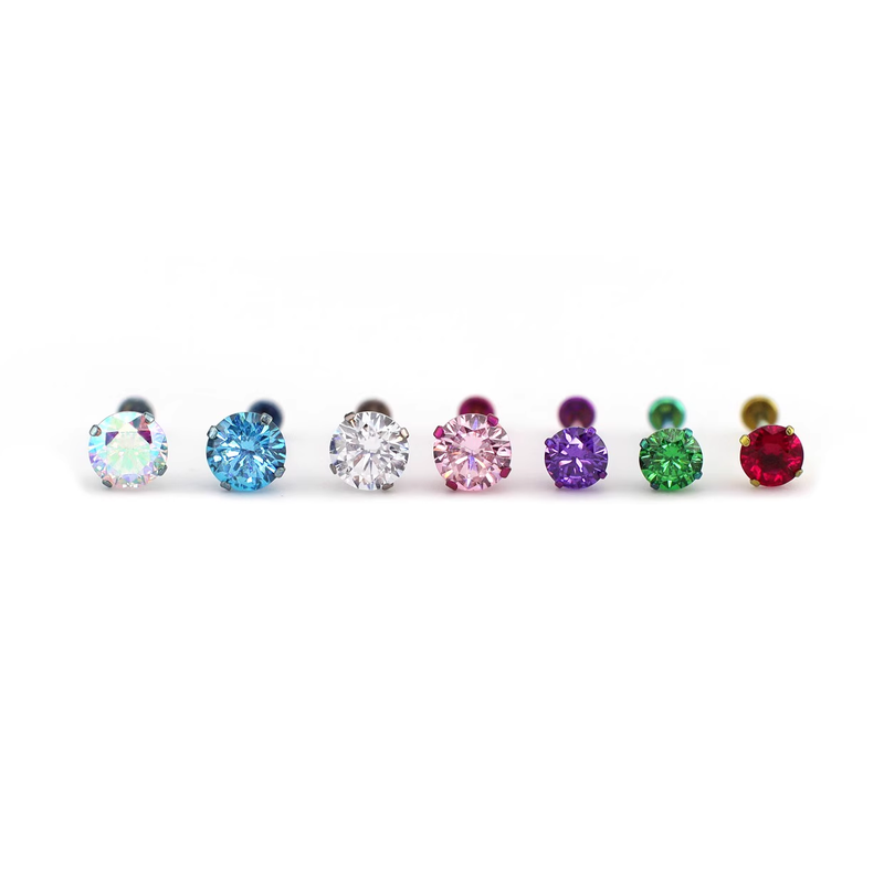 Abyssal CZ Titanium Flat Back Labret Stud - Crux Jewelry product photo