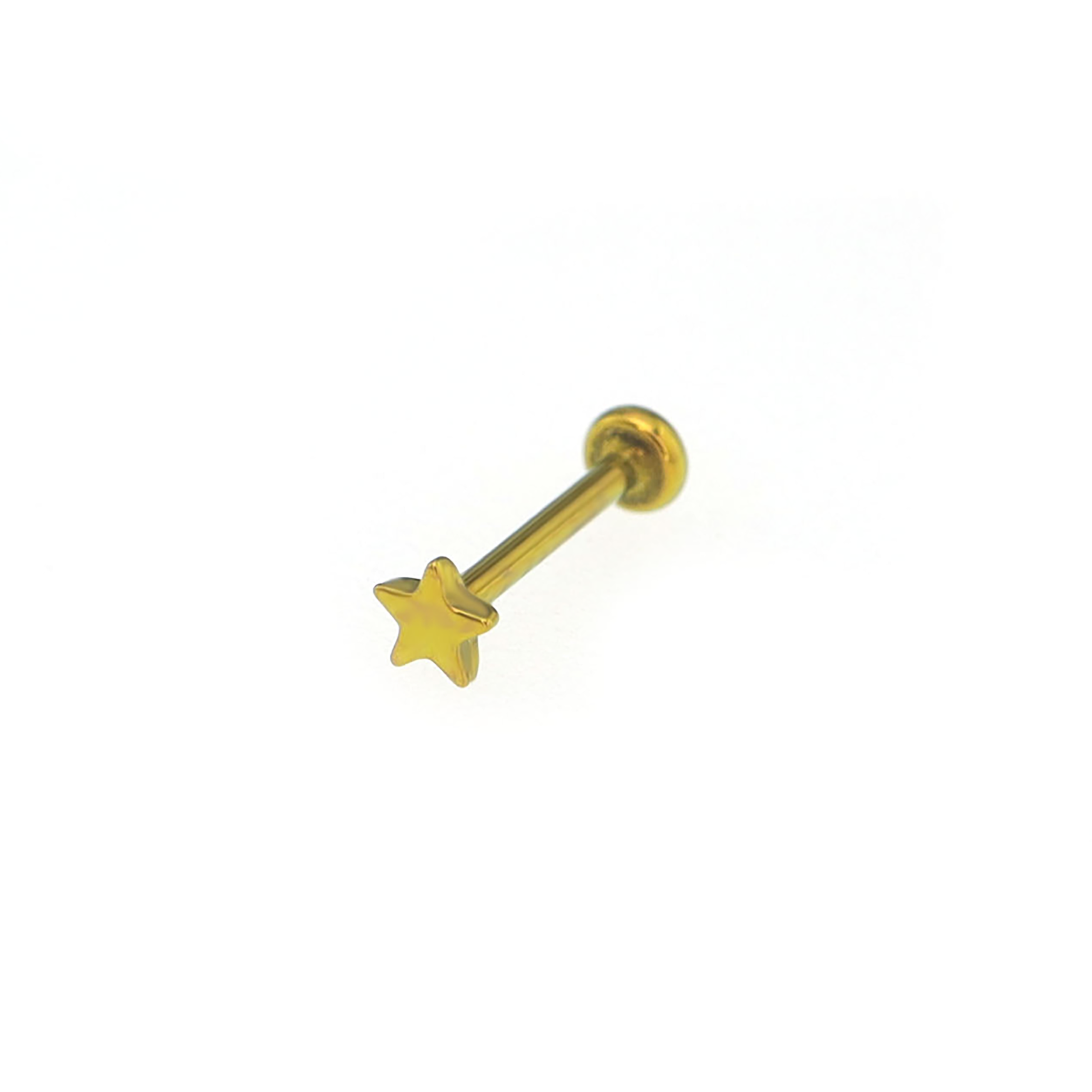 Multicolored Mini Star Titanium Threadless Pin - Multicolored Mini Star Titanium Threadless Pin - Yellow / 6 mm by CRUXJEWELRY