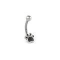 Black Epoxy Cat Paw Stainless Steel Rook Stud - Black Epoxy Cat Paw Stainless Steel Rook Stud - Paw by CRUXJEWELRY