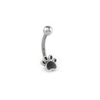 Black Epoxy Cat Paw Stainless Steel Rook Stud - Black Epoxy Cat Paw Stainless Steel Rook Stud - Paw by CRUXJEWELRY
