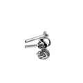 Skull Internally Threaded Stainless Steel Lip Ring - Skull Internally Threaded Stainless Steel Lip Ring - 6mm by CRUXJEWELRY