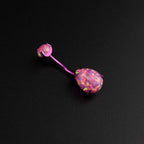 Teardrop Double Opal Titanium Belly Ring - Teardrop Double Opal Titanium Belly Ring - Pink by CRUXJEWELRY