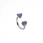 Colorful Dragon Claw CZ Stainless Steel Horseshoe Ring - Colorful Dragon Claw CZ Stainless Steel Horseshoe Ring - Indigo / 8mm by CRUXJEWELRY