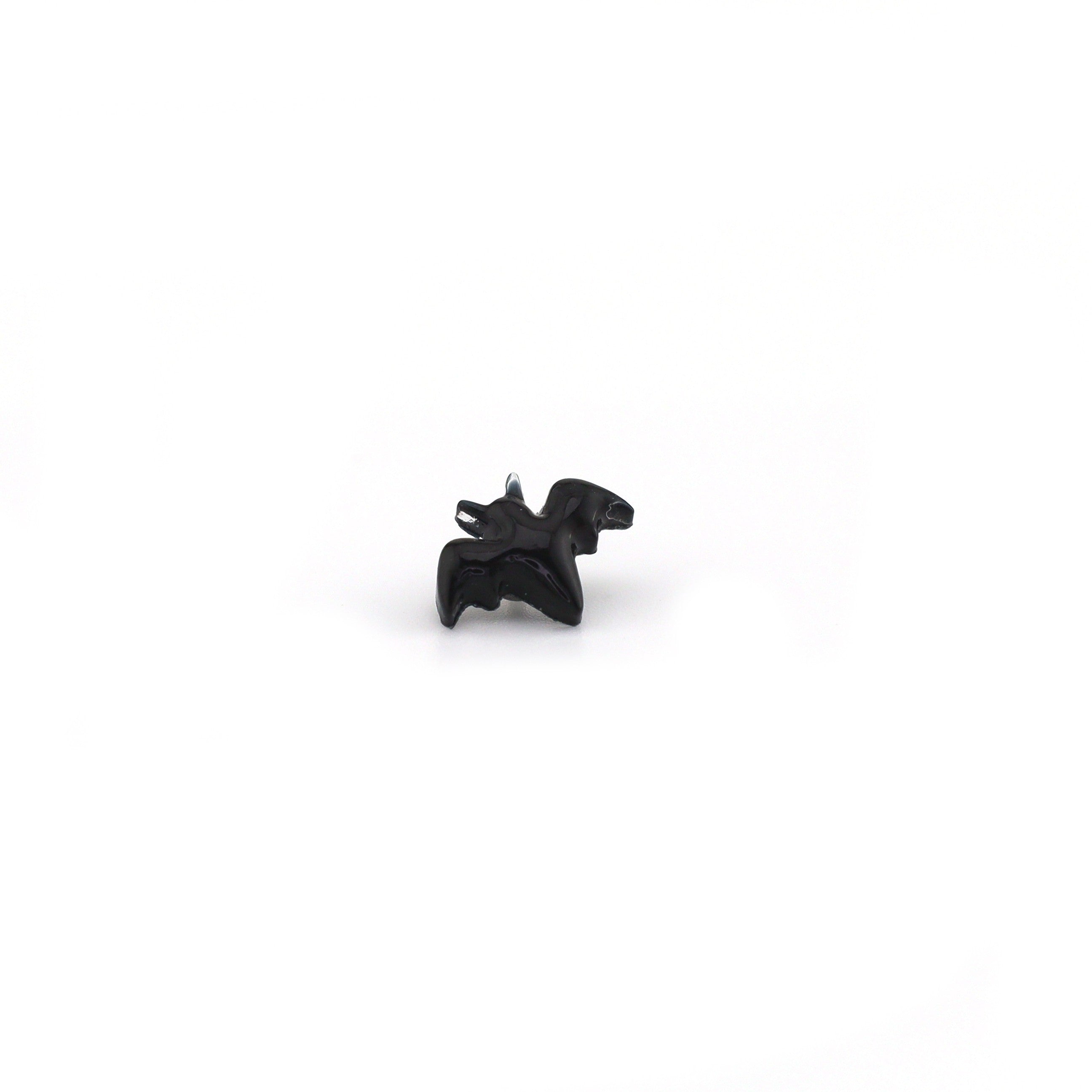 Hallowmas - Dark Gothic Bat Internally Threaded Stainless Steel Lip Ring - Hallowmas - Dark Gothic Bat Internally Threaded Stainless Steel Lip Ring - 6mm by CRUXJEWELRY