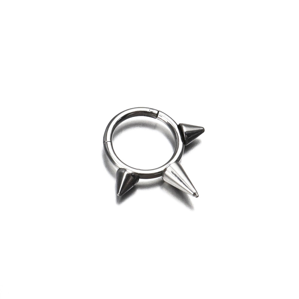 Stainless steel Tapered Spike Hoop - Stainless steel Tapered Spike Hoop - Sliver by CRUXJEWELRY