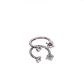 Vivid Internally Threaded CZ Titanium Horseshoe Ring - Vivid Internally Threaded CZ Titanium Horseshoe Ring - White / 3mm / 6mm by CRUXJEWELRY