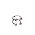 Vivid Internally Threaded CZ Titanium Horseshoe Ring - Vivid Internally Threaded CZ Titanium Horseshoe Ring - White / 3mm / 6mm by CRUXJEWELRY