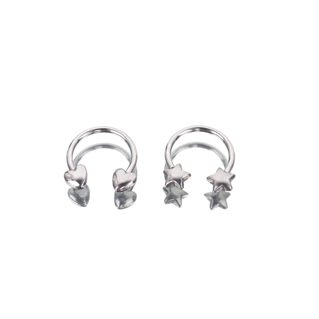 Star & Heart Horseshoe Septum Ring - Star & Heart Horseshoe Septum Ring - Star / 8 mm by CRUXJEWELRY