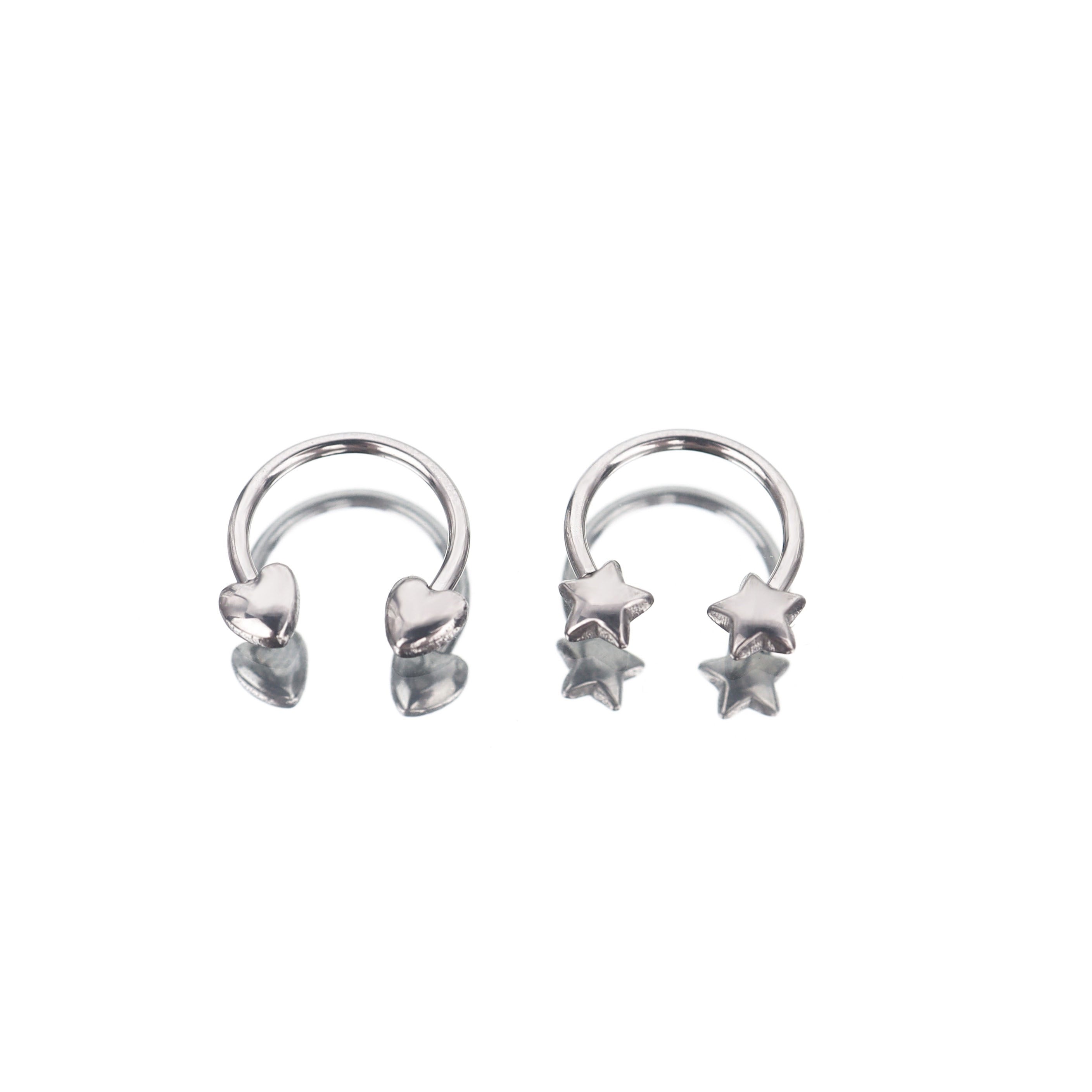 Star & Heart Horseshoe Septum Ring - Star & Heart Horseshoe Septum Ring - Star / 8 mm by CRUXJEWELRY
