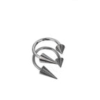 Spike and Ball Ends Horseshoe Lip Ring - Spike and Ball Ends Horseshoe Lip Ring - Spike & Spike / 8mm by CRUXJEWELRY