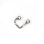 Full CZ Stainless Steel U-Ring - Full CZ Stainless Steel U-Ring - White / 8mm by CRUXJEWELRY