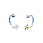 3D Star Spike Titanium Horseshoe ring - 3D Star Spike Titanium Horseshoe ring - Blue-Green Gradient / 6mm by CRUXJEWELRY