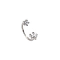 Double Pentagram CZ Titanium Horseshoe Ring - silver-1
