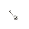 Rainbow CZ Cat Paw Titanium Navel Ring - Rainbow CZ Cat Paw Titanium Navel Ring - White by CRUXJEWELRY