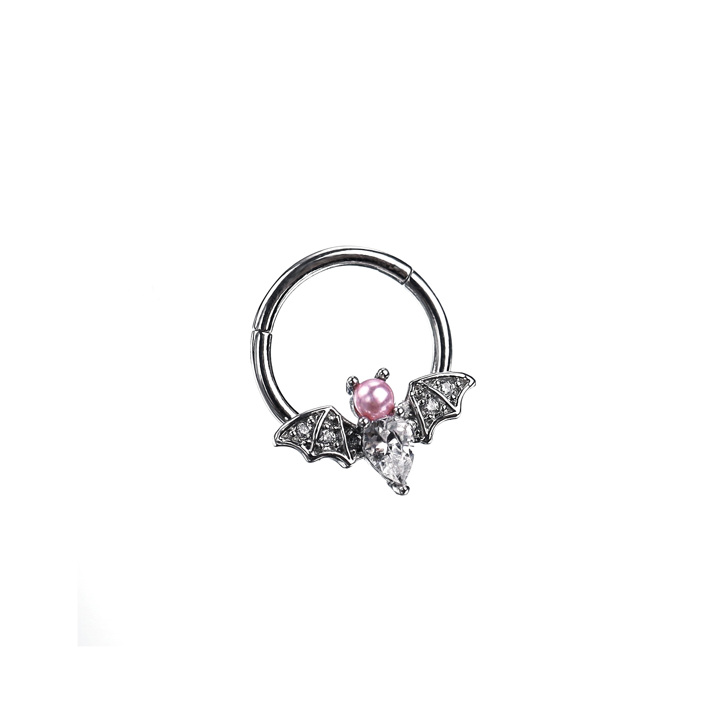 Pearl Bat stainless steel Clicker Ring - Pearl Bat stainless steel Clicker Ring - Default Title by CRUXJEWELRY