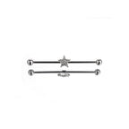 Sliver Pentagram Stainless Steel Industrial Barbell - Sliver Pentagram Stainless Steel Industrial Barbell - Default Title by CRUXJEWELRY