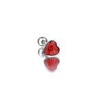 Colorful Glitter Resin Heart Oil Slick tongue stud - Colorful Glitter Resin Heart Oil Slick tongue stud - Bright Red by CRUXJEWELRY