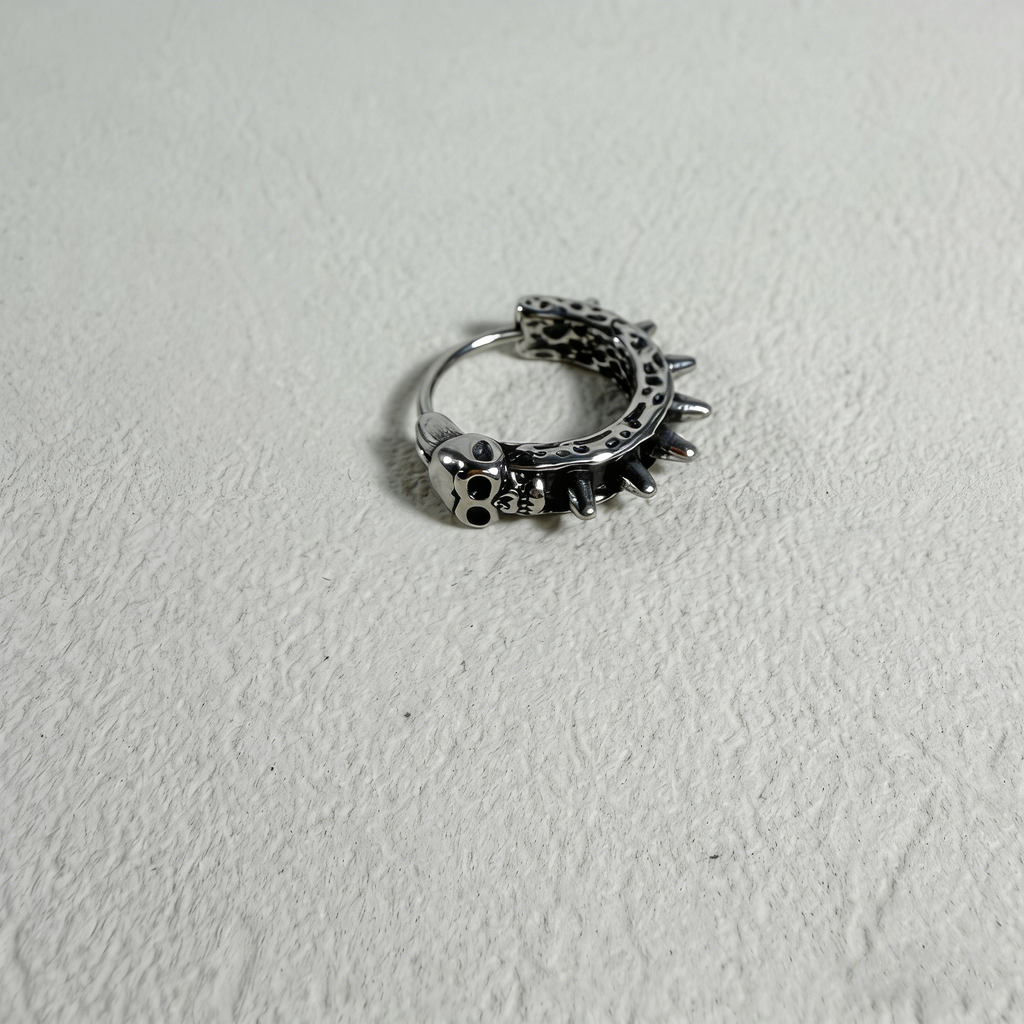 Heavy Metal Skeleton Ear Stack | Rock Hand, Tentacle & Spiked Skull Earrings Set
