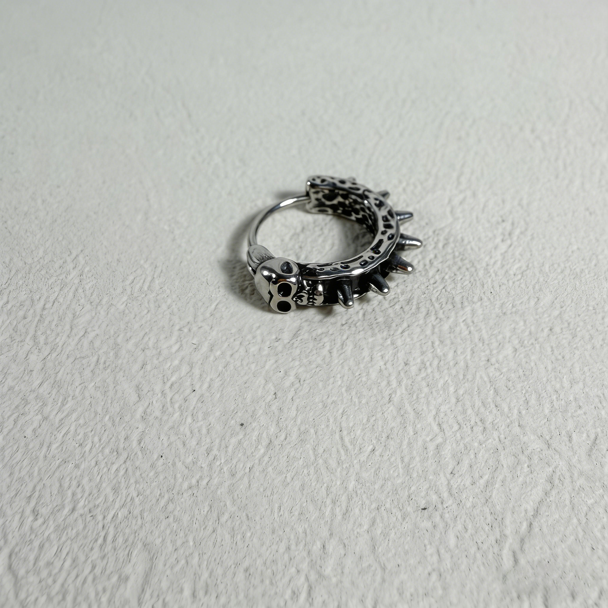 Heavy Metal Skeleton Ear Stack | Rock Hand, Tentacle & Spiked Skull Earrings Set
