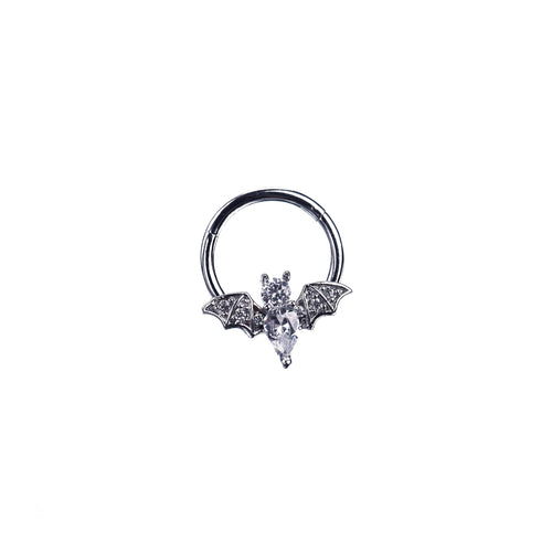 Bat CZ Stainless Steel Clicker Nose Ring - product overview