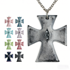 The "Crux" Pendant - Hyper-realistic Eye Cross Necklace | Gothic Occult Jewelry