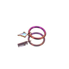 Rhombic CZ Pendant Titanium Segment Hoop - Rhombic CZ Pendant Titanium Segment Hoop - Pink-Purple Gradient / 6mm by CRUXJEWELRY